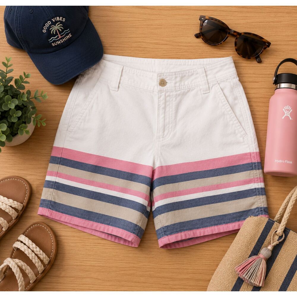 Columbia Sportswear Shorts PFG Striped Multicolor Women's  Size 4 (30x5.5) (261)